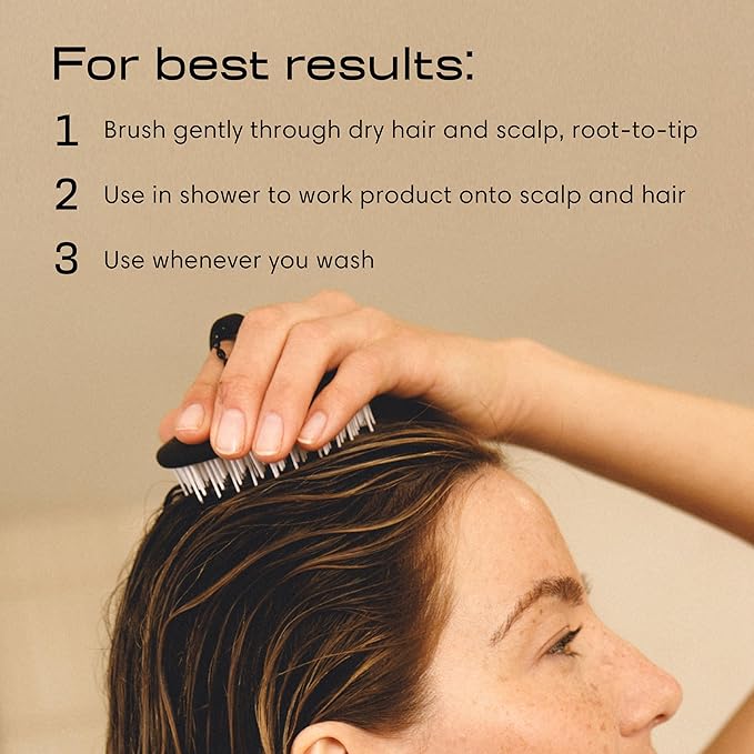 Jupiter Scalp Exfoliator - Scalp Massager Tool for Wet & Dry Hair - Ergonomic Detangler Brush - Dandruff Comb & Scrub to Remove Dandruff & Buildup and Support Circulation - Black