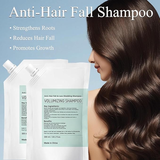 Trichology Volumizing Shampoo，Anti-Hair Fall & Less Shedding Shampoo，Enriched with Multiple Plant Extracts to Promote Hair Growth while Regulating Scalp Oil Production and Nourishing the Scalp，300ml
