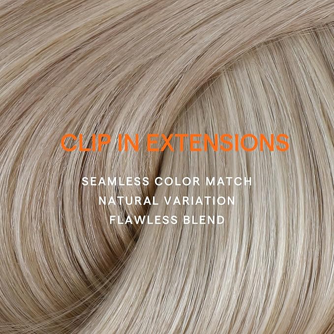 Full Shine Clip in Highlight Human Hair Ash Blonde Real Hair Clip in Extensions Blonde Remy Brazilian Seamless Hair Extensions Double Weft 7 Pcs 24 Inch 120 G