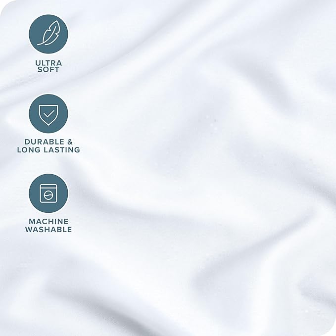 Bare Home Microfiber Body Pillow Cover - Ultra Soft & Cooling - Double Brushed - Envelope Closure - Easy Care (20''x54'' Body Pillow Cover, White)