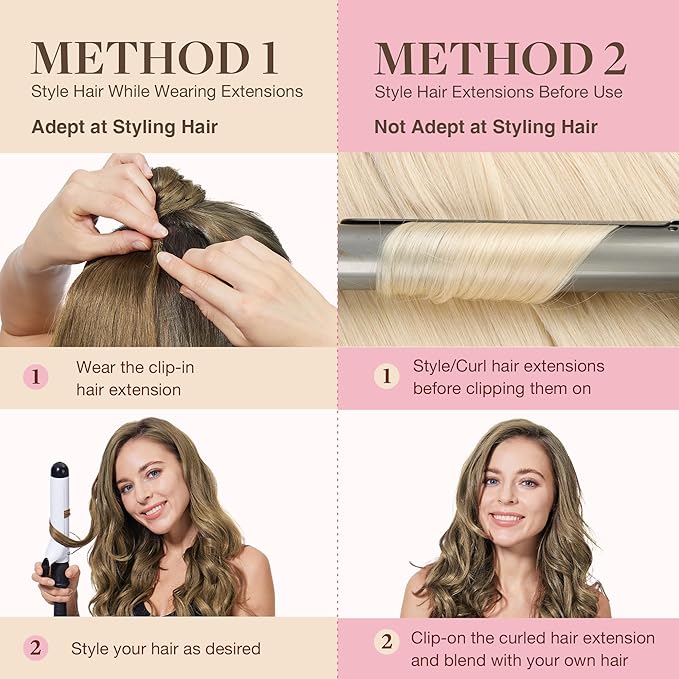 GOO GOO Clip in Hair Extensions Real Human Hair, Remy Human Hair Extensions Clip ins for Women, Natural Human Hair, 20inch 110g 7Pcs, 7 Bronde