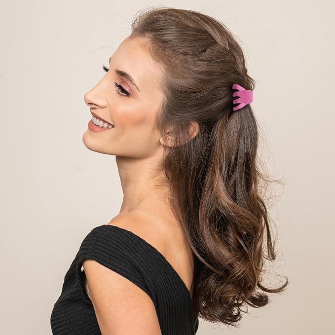 Cobahom 12 Pack Small Hair Claw Clips 1.2 Inch Matte Hair Clips for Thin Hair No-Slip Mini Hair Clips Hair Styling Accessories for Women and Girls, Pink, Black, Green, Apricot