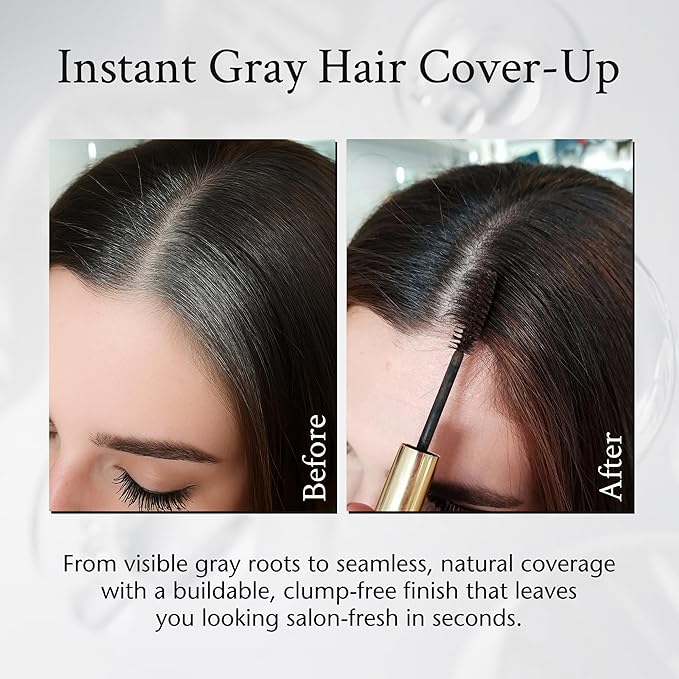 Boyd’s Brush It Away | Grey Hair Root Touch Up for Women & Men | Temporary Hair Color Mascara | Quick-Dry Water-Resistant Concealing Formula | Medium Brown, 4-Pack