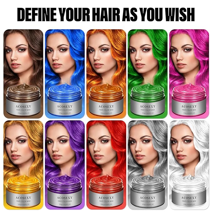 Red Hair Spray,Temporary Hair Color Wax Dye,Hair Color Spray Wax, Natural Hair Coloring Wax Material Disposable Hair Styling Clays Ash for Cosplay,Party,Masquerade, Halloween.etc (Red, 1 Pack)