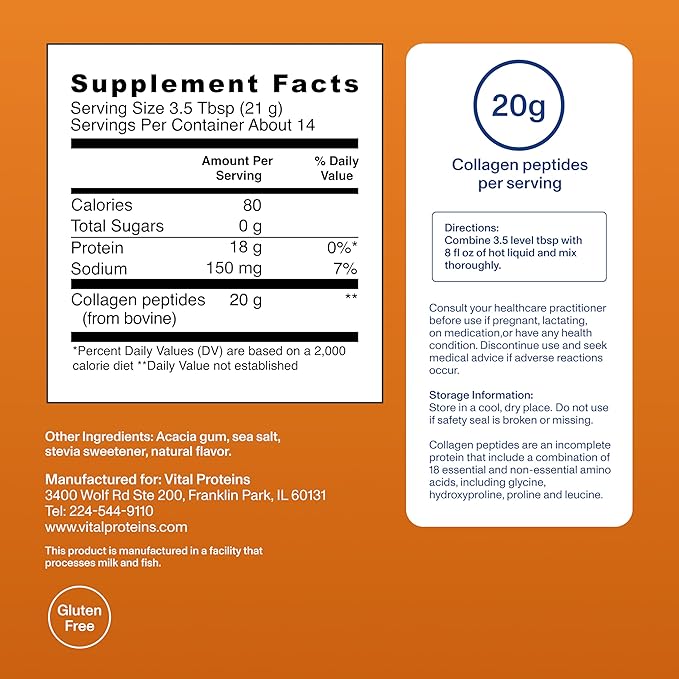 Vital Proteins® Pumpkin Spice Collagen Peptides, 20g Collagen Peptides, Healthy Hair, Skin, Nails & Joints