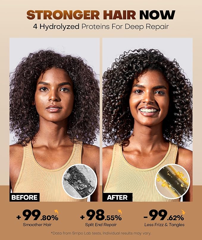 Collagen Hair Mask for Deep Conditioning, Keratin Hair Treatment with 4 Hydrolyzed Proteins, Moroccan & Avocado Oils Conditioner for Nourish, Calendula Gentian Extracts Care Dry & Damaged Hair
