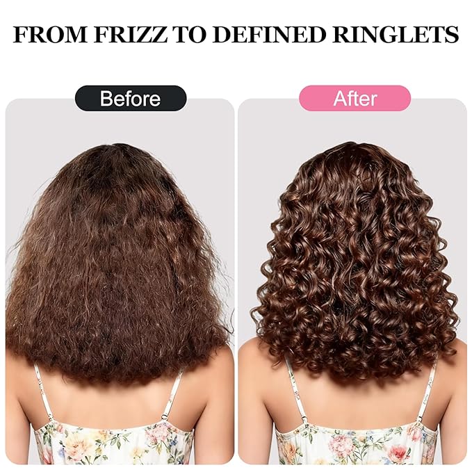 Curl Defining Brush for Thick Coily Hair, Firm-Bristle TPEE Detangling Brush for Coarse 4A–4C Curls, Dual-Sided Wide & Narrow Tooth Brush for Wet & Dry Curl Shaping– Women & Men (2054-Pastel Pink)