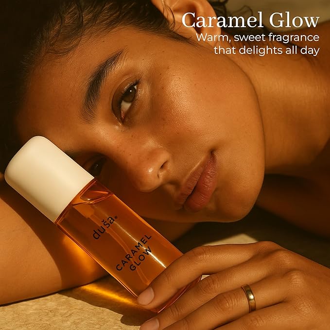 DUSA Caramel Glow Hair Perfume & Body Mist for Women – Long Lasting Body and Hair Mist, Vacation Spray & Perfume para el Cabello de Mujer with Nourishing Oil, 100 ml