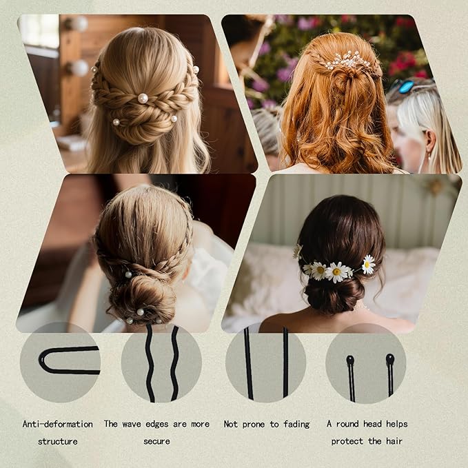 328pcs Hair Pins Bobby Pins 1.97" to 2.36",150 U Pins for Buns,150 Hair Pins for Women and Girls,12 Alligator Pins and 16 Bobby Pins,DIY, with Box