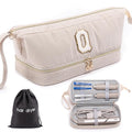 Initial Personalized Hair Dryer Case,Double-Layer Hair Tools Travel Carrying Case for Shark FlexStyle with Hair Dryer Bag- Hair Air Wrap Dryer Case Flat Curling Iron Travel Organizer Gift
