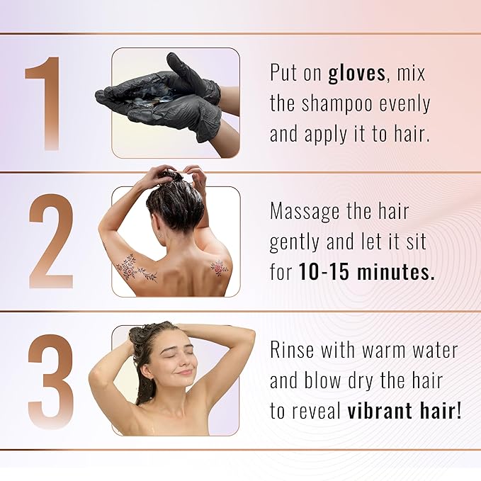 Herbishh Natural Hair Color Shampoo for Gray Hair - Argan Hair Mask, Travel Size, Long-Lasting Color, Ammonia-Free, 10 Pack + 1 Pack (Dark Brown)