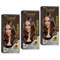 Kaveri Creme Hair Color Permanent Hair Dye Color - With Improved Creme Formula for Gray Coverage Ammonia Free Hair Color Dye for Rich Bright Long lasting (Dark Brown, 3.04 Fl Oz) - Pack Of 3