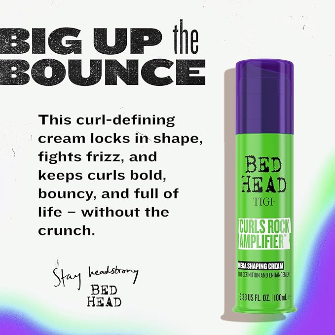 TIGI Bed Head Curls Rock Amplifier Curl Cream for Definition and Enhancement of All Curly Hair Types, 3.38 fl oz