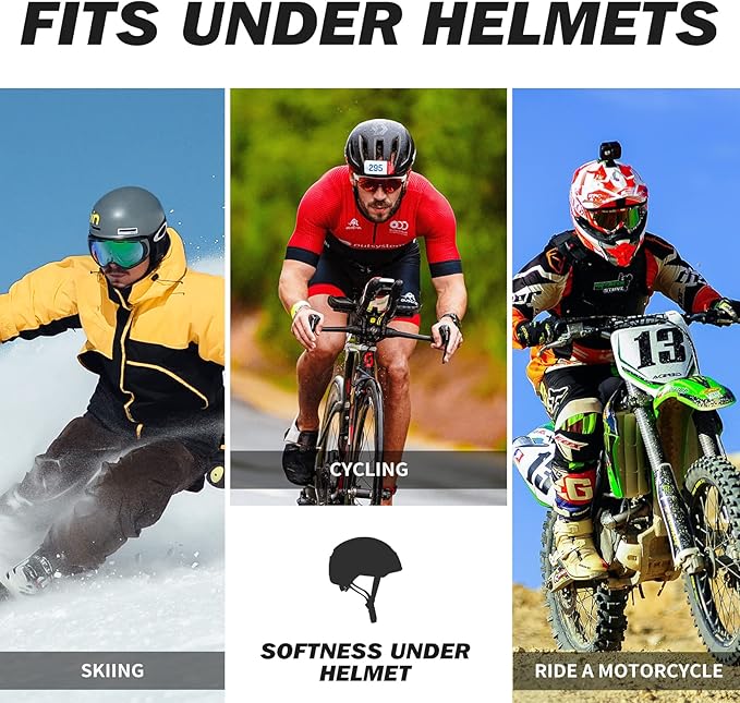 Skull Cap Helmet Liner for Men Women Hard Hat Liner Winter Cycling Cap Under Helmet Thermal Fleece Beanie