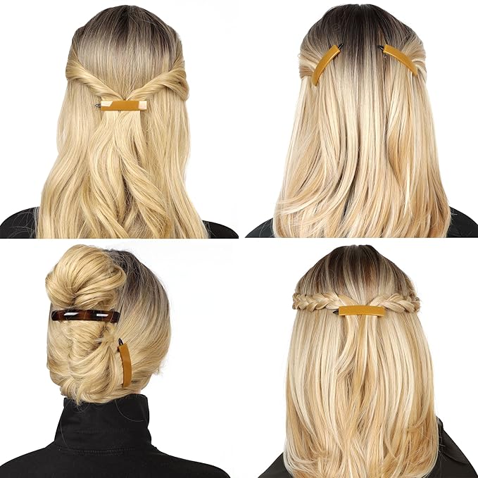 12pcs Hair Barrettes Set for Women and Girls, Hair Clips for Thick Thin Fine Hair, Non-metal Hair Accessories, Non-Slip Grip Handmade Snap Hairpin, BPA Free
