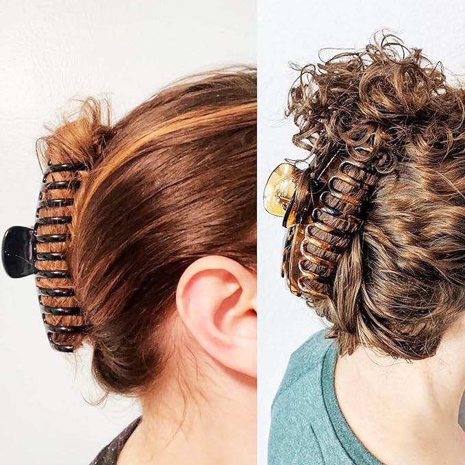 5.5“ Extra Large Hair Clips Long Thick Hair Women’s Jumbo Hair Claw Clips Huge Black Brown XL Giant Claws Strong Basic Gripper