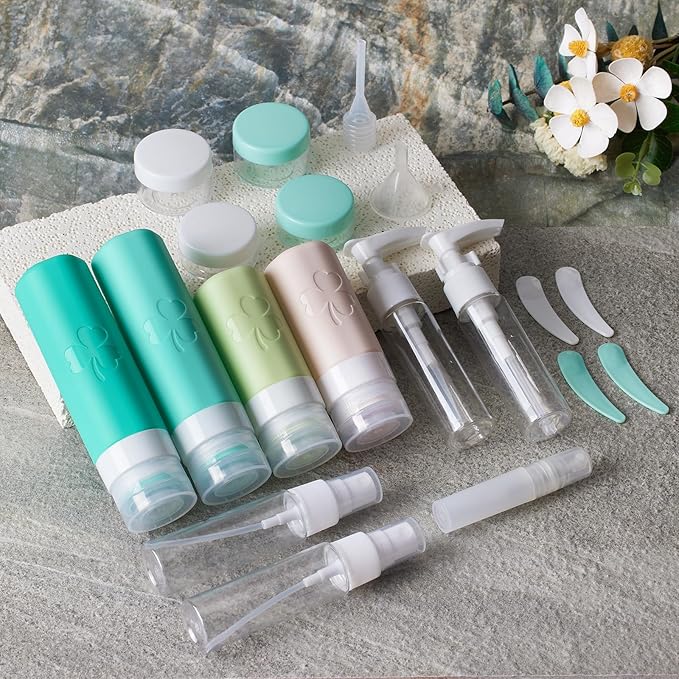 INSFIT 23 Pack Travel Bottles for Toiletries, TSA Approved Silicone Travel Size Toiletries with Toiletry Bag, BPA Free Leak Proof Refillable Travel Essentials for Liquids Shampoo Conditioner Lotion