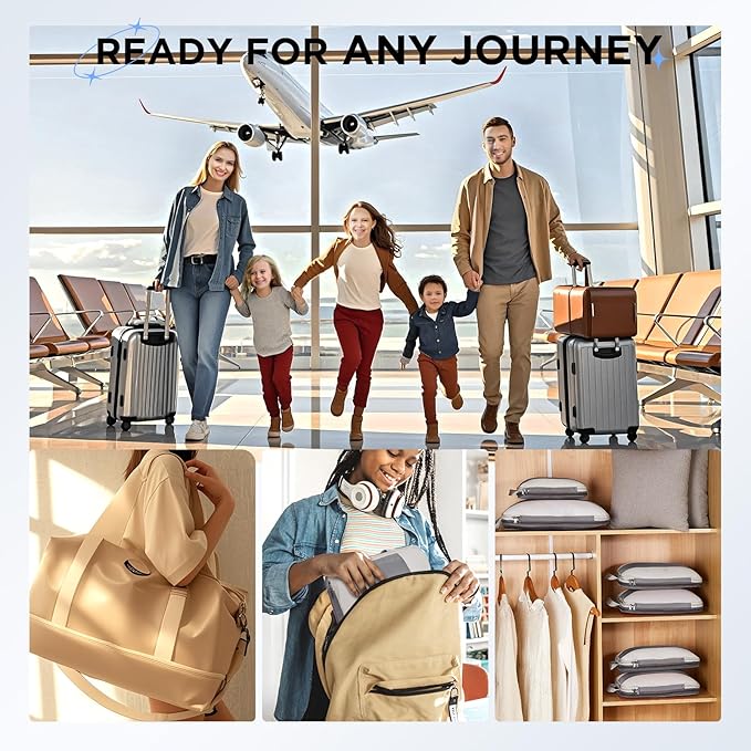 10 Set Compression Packing Cubes for Travel Essentials,Compressible Expandable Packing Cubes for Suitcase,OlarHike Luggage Organizer Bags for Travel,Handy Helper for Organizing Clothes(Gray)
