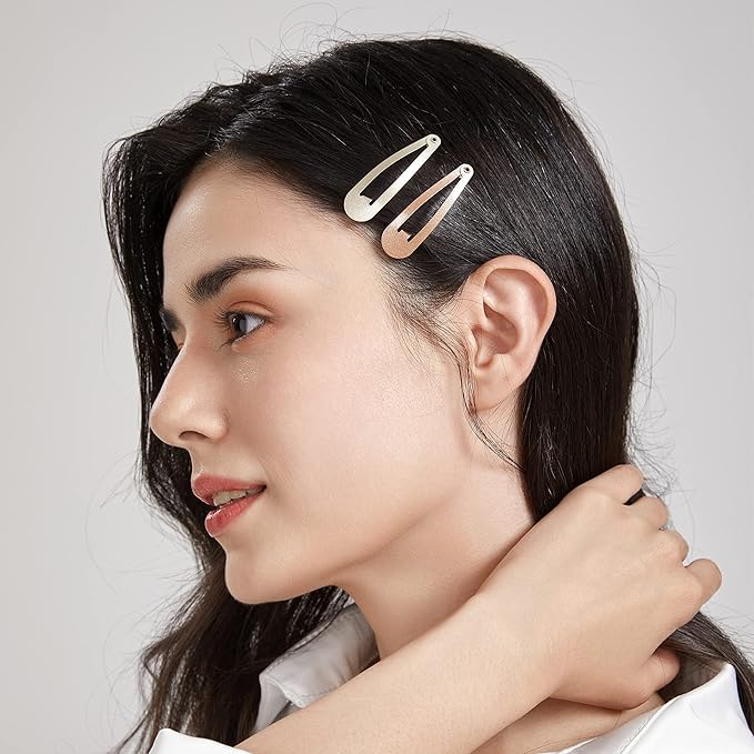 Dofash Snap hair clips metal grips 5cm/2in basic hair accessories star hair clips 12pcs (Blonde 6pcs+light brown 6pcs )