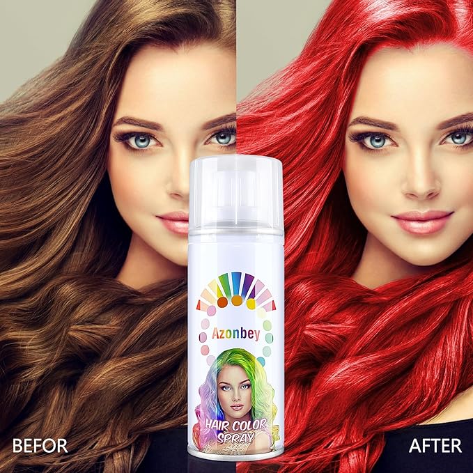 Halloween Hair Spray,Temporary Hair Color Spray for Women Kids Men,Washable Hairspray,Colored Hair Spray,Color Hairspray for Halloween,Party,Cosplay,Christmas Day (Red)