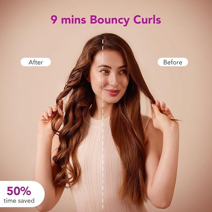 SKG Automatic Rotating Curling Iron, 1-Inch Ceramic Barrel, 2-Way Rotation, 3 Heat Levels, 60s Fast Heating, 30-Min Auto Shut-Off, Dual Voltage, for Effortless Beach Waves & Curls
