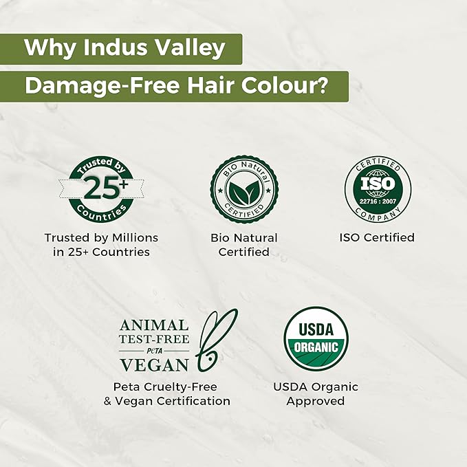 Indus Valley Natural Organic Damage Free Gel Hair Color | Ammonia Free, Vegan & Cruelty Free | Up to 100% Gray Coverage, Long Lasting Results |Copper Mahogany 5.4 (20gram+200ml)