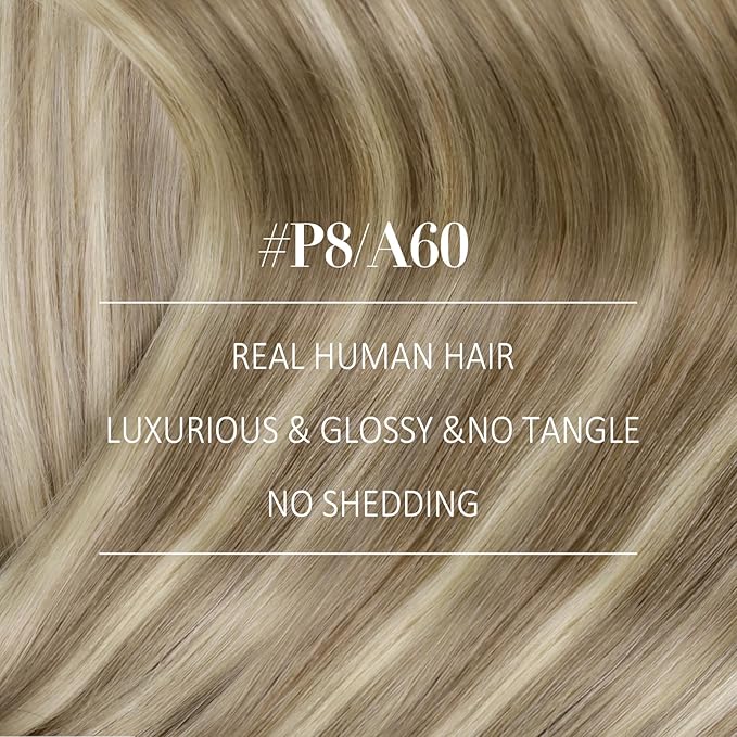 YoungSee Weft Hair Extensions Brown Blonde Sew in Hair Extensions Real Human Hair Light Brown with Blonde Highlight Sew in Extensions Long Straight Hair 22Inch 100G