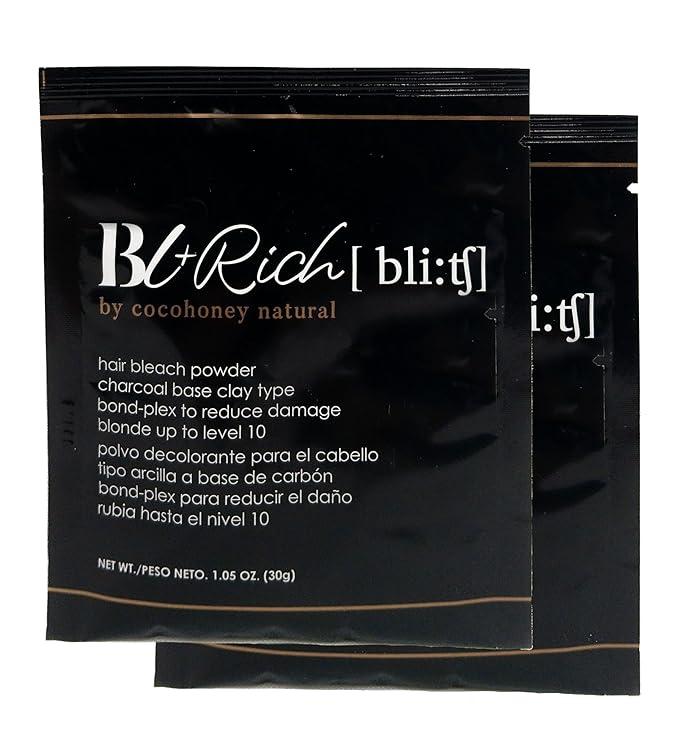 Hair Bleaching Powder for Dark Hair Lightening Blonde Hair Salon Quality Safe at Home (Charcoal 1.05 oz (pack of 2))