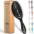 Ninabella Detangle Hair Brush for Women & Men - Does not Pull - Straightening Brushes for Straight & Curly Hair - Unique Spiral Detangling Hairbrush - Black