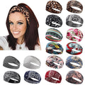 DRESHOW Yoga Running Leopard Headbands for Women Elastic Non-Slip Headbands Sports Workout Hair Bands 16 Pack