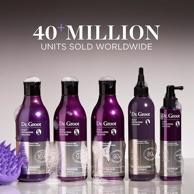 Dr. Groot Scalp Revitalizing Solution Travel Set for Hair Loss, Korean Hair Care, Hair Thickening Shampoo & Miracle in Shower Treatment, TSA Approved, 5 Seconds to Smooth Hair, Rosemary Oil