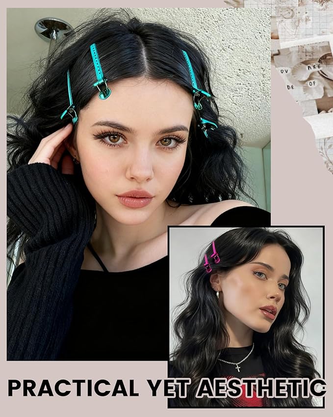 Professional Hair Clips for Styling Sectioning 12 pcs Anti-Slip No-Trace Duck Billed Hair Clips Rustproof Metal Alligator Curl Clips for Salon & Makeup,Mix color