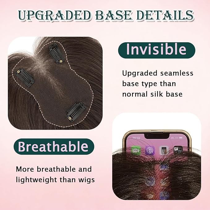 Benehair Clip in Bangs 100% Real Human Hair Extensions 360° Cover Clip on 3D Wispy Bangs for Women Topper Hairpieces for Women Dark Brown