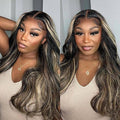 WOWANGEL 13x6 HD Lace Front Wigs Human Hair Body Wave Pre Plucked SKINLIKE 0.1mm Extremely Thin Real HD Lace Front Wigs 180% Density Glueless Human Hair Wigs for Women Brown Ombre Blond, 16 Inch
