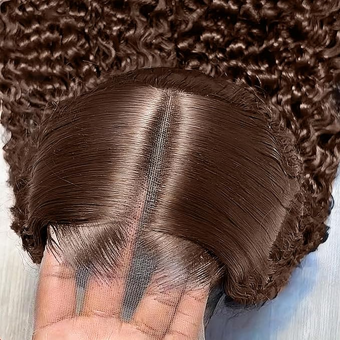 30 Inch Lace Front Wig Human Hair, 250% Density SKINLIKE Real HD Lace Wig 13x6 Full Frontal 0.10mm Ultra-thin Pre-Plucked Bleached Knots Invisible Lace Chocolate Brown Deep Wave Human Hair Wigs