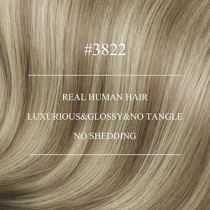 YoungSee 120G Invisible Wire Hair Extensions Ombre Wire Human Hair Extensions Walnut Brown Balayage Light Brown with Blonde Human Hair Fish Line Extension Easy to Wear 18inch