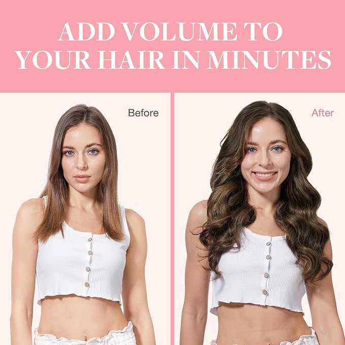 GOO GOO Clip in Hair Extensions Real Human Hair, Remy Human Hair Extensions Clip ins for Women, Natural Human Hair, 18inch 120g 7Pcs, 2/6/2 Balayage Dark Brown to Chestnut Brown