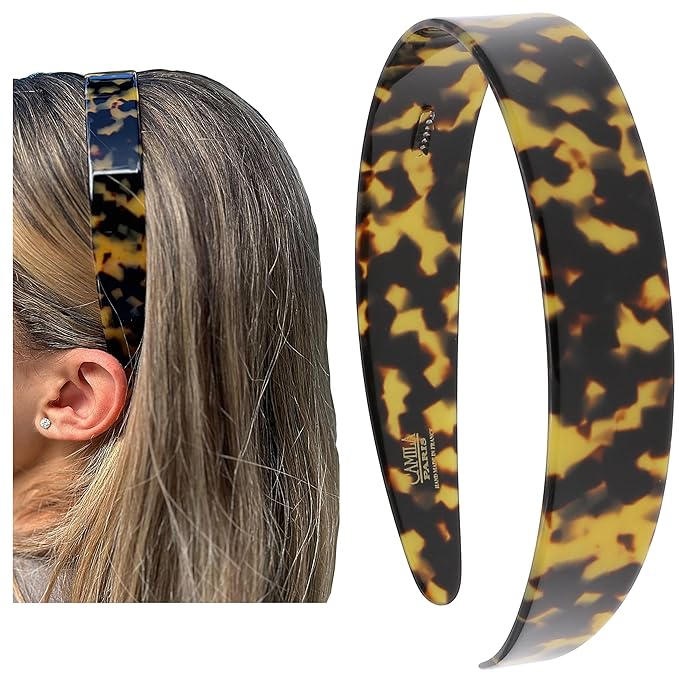 Camila Paris CP3879 French Headband for Women, Handmade Tokyo, Strong Hold Grip Women's Hair Band, Ligth and Very Flexible, No Slip and Durable Styling Girls Hair Accessories, Made in France