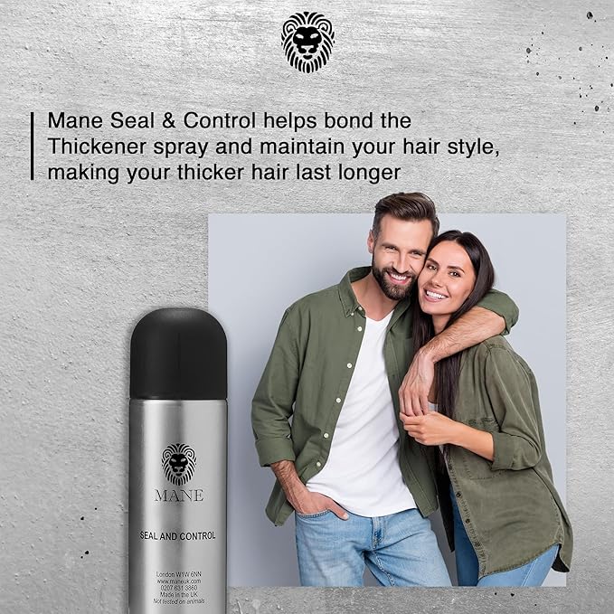 Mane Hair Thickening Spray & Root Touch Up, Seal & Control Combo Pack, Instantly Thicker Hair for Men & Women, Fill in Hairlines and Hide Thinning and Fine Patches - Auburn, 12 Colors (6.76 oz)