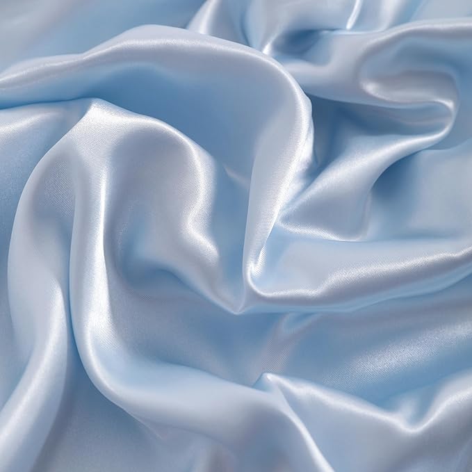 NTBAY 2 Pack Satin King Pillowcases for Hair and Skin, Luxurious and Silky Pillow Cases with Envelope Closure, 20x36 Inches, Aqua