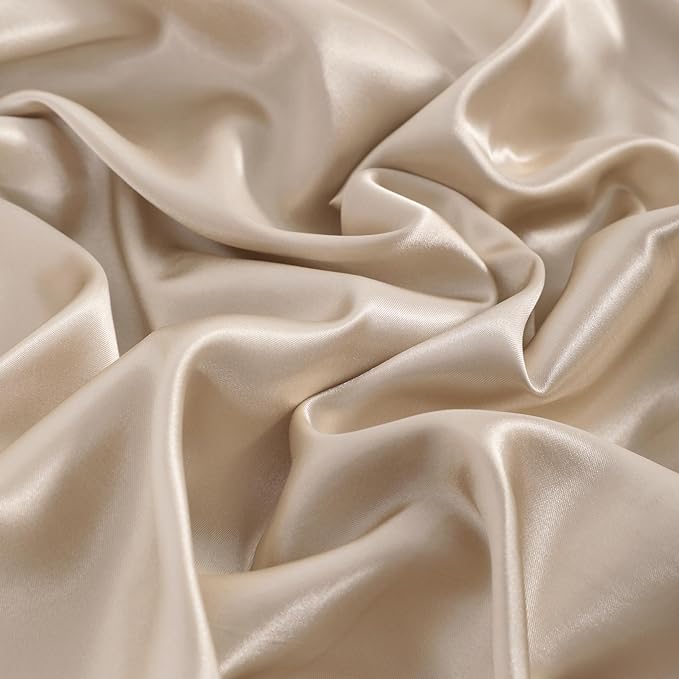 NTBAY 2 Pack Satin Standard Pillowcases for Hair and Skin, Luxurious and Silky Pillow Cases with Envelope Closure, 20x26 Inches, Taupe