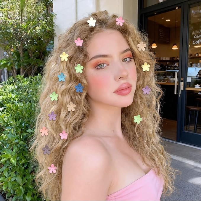 JANYUN 120 Pcs Mini Flower Hair Clips, Colorful Small Hair Claw Clips Cute Tiny Jaw Clips Hair Pins Hair Barrettes Accessories for Women