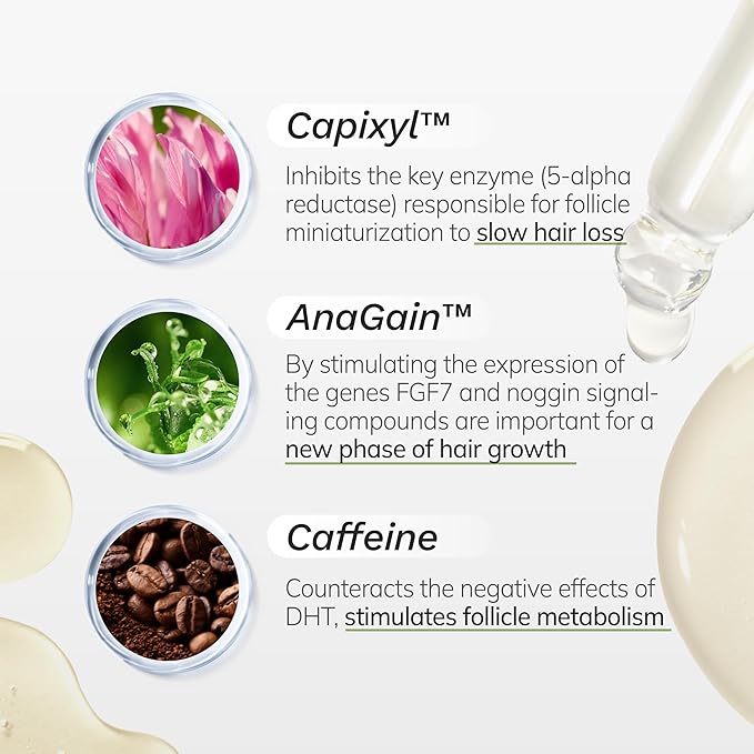 Scalp Serum for Thinning Hair in Men & Women, Clinically Tested Vegan Formula with Peptides & Rosemary Oil, Improves Hair Density and Scalp Health, Non-Greasy No-Rinse Christmas Gift