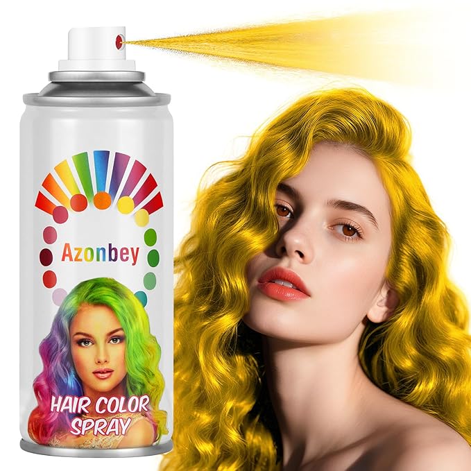 Halloween Hair Spray,Temporary Hair Color Spray for Women Kids Men,Washable Hairspray,Colored Hair Spray,Color Hairspray for Halloween,Party,Cosplay,Christmas Day (#Gold)