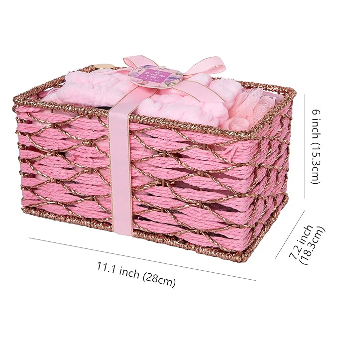 35 Pcs Christmas Gift for Women, Rose Bath and Body Gift Basket, Facial Skin Care Set, Self Care Pampering Kit, Face Sheet Mask, Home Spa Pack, Perfume, Birthday, Valentines, Mother Day, Bridal Shower