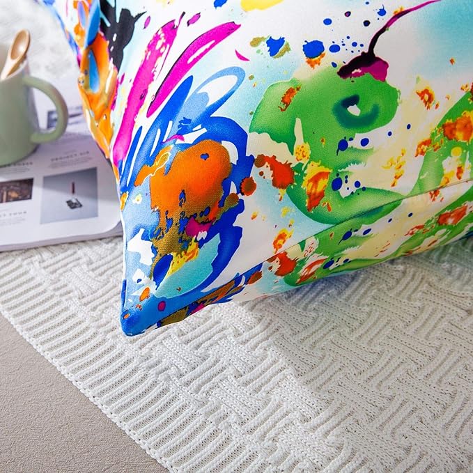 SLPBABY Silk Pillowcase for Hair and Skin with Hidden Zipper Print (King, Pattern3)