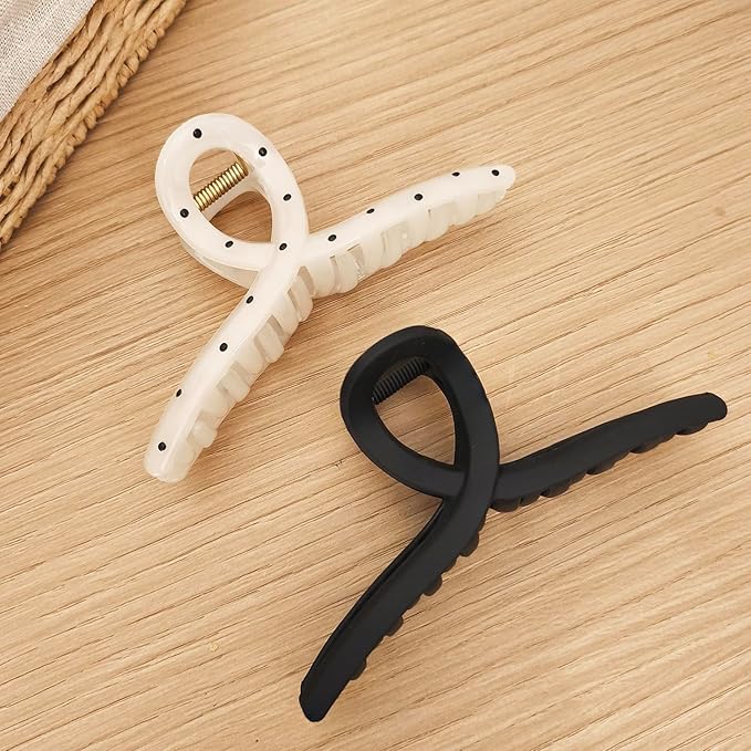 5 Inch Extra Large Claw Clips, 13 cm No Slip Jelly Jumbo No Slip XL Hair Clips for Thick Long Curly Hair, Big Hair Claw Clips, 5 Pack