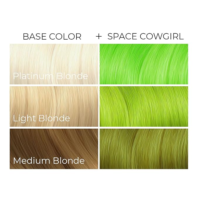 Arctic Fox Semi-Permanent Hair Dye, Vegan & Cruelty-Free, Conditioning, Ammonia-Free, Peroxide-Free, Vibrant Green Color, Space Cowgirl, Unisex, For Pre-Lightened Hair, 4 Fl Oz