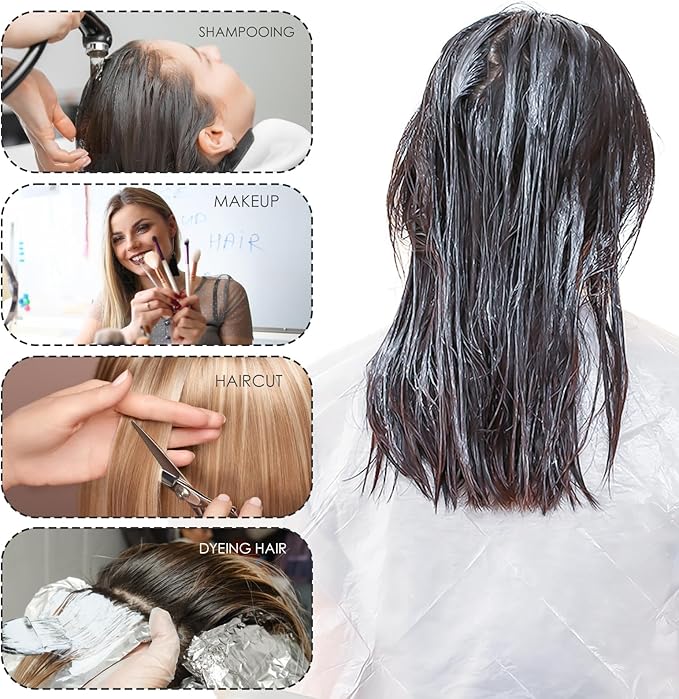 20pcs Disposable Waterproof Hair Color Capes - Hair Dye and Styling Bibs for Home and Salon Use