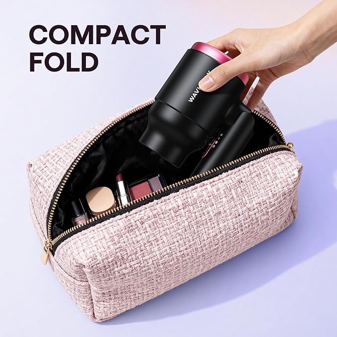 Wavytalk Hair Dryer with Diffuser, Foldable Hair Blow Dryer, 1600W Lightweight Diffuser Hair Dryer for Curly Hair, Black